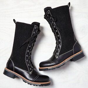 Black Lace-Up Women's Winter Boots